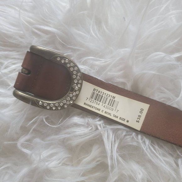 NWT Fossil Rhinestone Leather Belt Size Medium - Picture 4 of 12